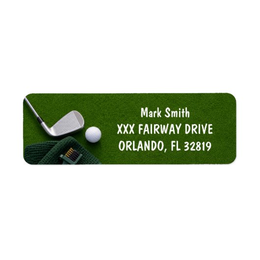 Golf met naam voor golfer etiket (Voorkant)