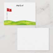 Golf met naam voor golfer notitiekaartje (Voorkant / Achterkant)