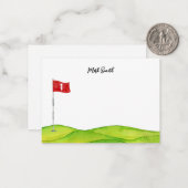Golf met naam voor golfer notitiekaartje (Voorkant / Achterkant in situ)