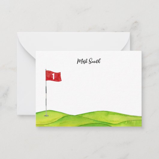 Golf met naam voor golfer notitiekaartje (Voorkant)