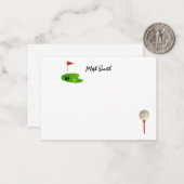Golf met naam voor golfer notitiekaartje (Voorkant / Achterkant in situ)