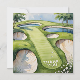 Golf met tekst op golfbaan waterverf stijl bedankkaart