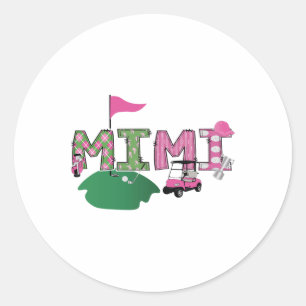 Golf Mimi Hole in één golf 1e verjaardagsfeest Ronde Sticker