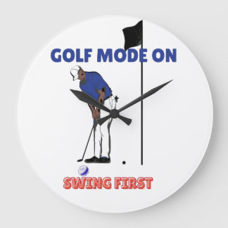 Golf Mode ON: Swing First | Funny Golfer Graphic T Grote Klok