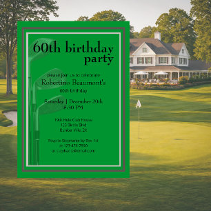 Golf Modern Corporatie Groen Zwart 60ste Verjaarda Kaart