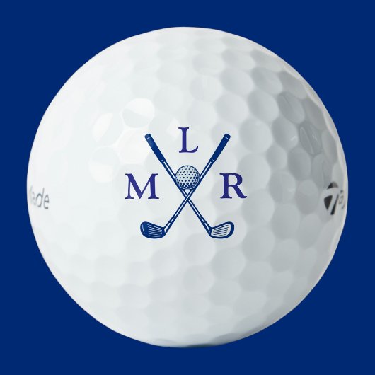 Golf Modern Monogrammed Typography Initialen Golfballen