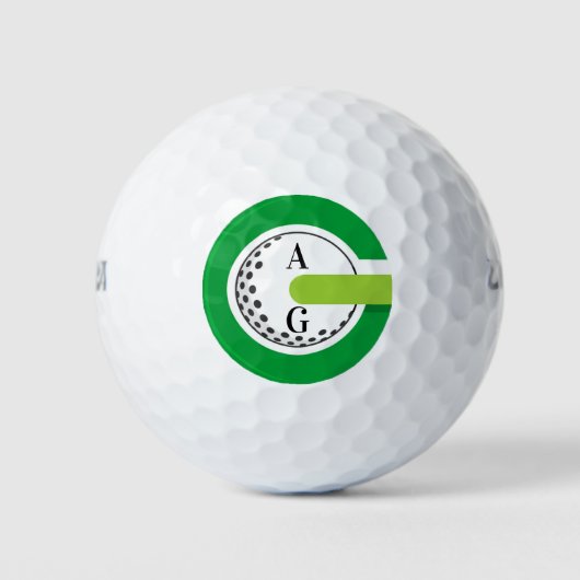 Golf modern typografie initiaal monogram elegant golfballen (Voorkant)