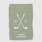 Golf modern typografie initiaal monogram elegant golfhanddoek (Voorkant)