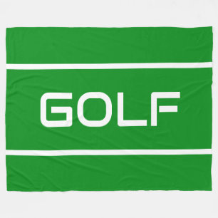 GOLF Modern Witte Tekst Strepen Op Helder Groen Fleece Deken