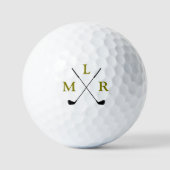 Golf Moderne Typografie Initialen Monogram Golfballen (Voorkant)