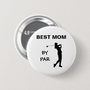 Golf Moeder Golfer Puns Moederdag Beste Moeder Doo Ronde Button 5,7 Cm