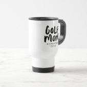 Golf moeder trendy zwarte soort gepersonaliseerde reisbeker (Voorkant rechts)