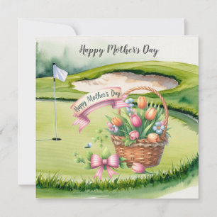 Golf Moederdag met bloemstukken op green Kaart