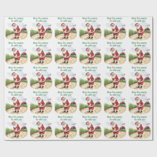 Golf Moge de baan met je zijn met Kerstmis Cof Cadeaupapier