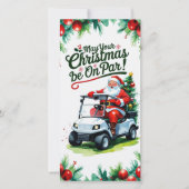 Golf "Moge uw Kerstmis op Par!" voor golfer Feestdagenkaart (Voorkant)