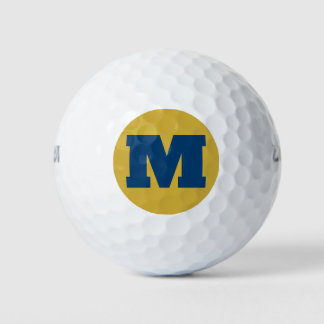 Golf Monogram Aangepaste Initiaal Blauw & Goud Golfballen