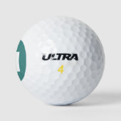 Golf Monogram Aangepaste Initiaal Teal & Wit Golfballen (Logo)