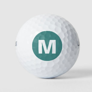 Golf Monogram Aangepaste Initiaal Teal & Wit Golfballen