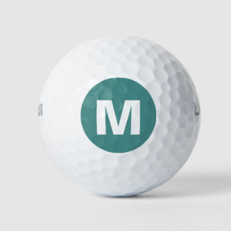 Golf Monogram Aangepaste Initiaal Teal & Wit Golfballen
