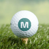 Golf Monogram Aangepaste Initiaal Teal & Wit Golfballen (Insitu Shirt)