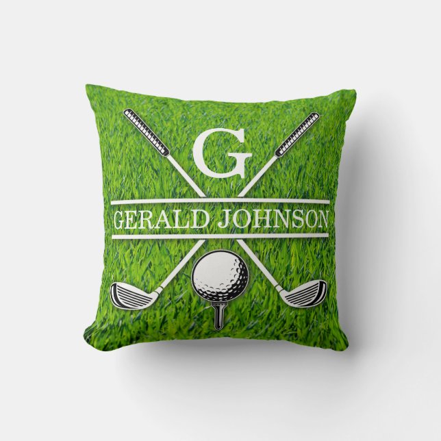 Golf Monogram Design Sierkussen (Voorkant)