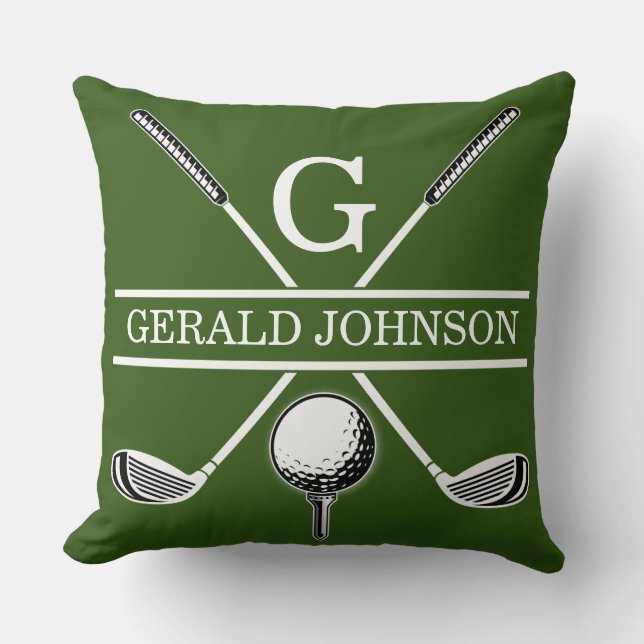 Golf Monogram Design Sierkussen (Voorkant)
