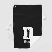 Golf Monogram Letter D Persoonlijk Golfhanddoek (Insitu)