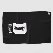 Golf Monogram Letter D Persoonlijk Golfhanddoek (Horizontaal)