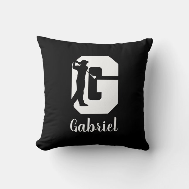 Golf Monogram Letter G Persoonlijk Kussen (Voorkant)