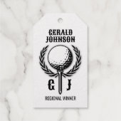 Golf Monogram met krans ontwerp Cadeaulabels (Achterkant)