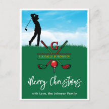 Golf Monogram Prettig Kerstmis-Vakantie Ontwerp