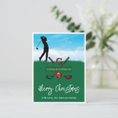 Golf Monogram Vrolijk Kerstmis-Holiday Design Briefkaart (Staand voorkant)