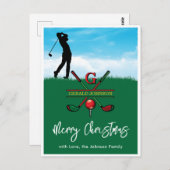 Golf Monogram Vrolijk Kerstmis-Holiday Design Briefkaart (Voorkant / Achterkant)