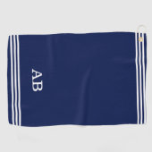 Golf Monogramme et trois bandes sur la serviette de gol (Horizontal)