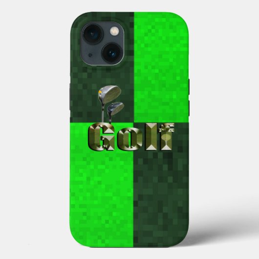 Golf Mosaic Vert, iPhone 13 Coque (Verso)