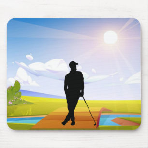 Golf Mousepad met Silhouette Golfer Muismat