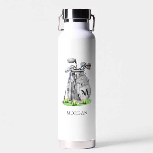 Golf naam monogram waterfles (Voorkant)
