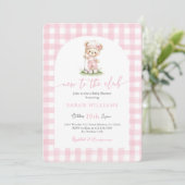 Golf New to the Club Baby Shower Girl Invitation Kaart (Staand voorkant)