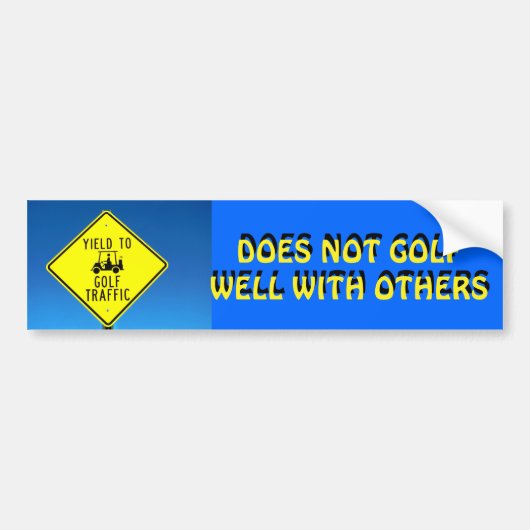 Golf niet goed met anderen grappig bumpersticker (Voorkant)