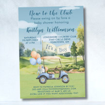 Golf Nieuw bij de Club Baby Shower Uitnodiging