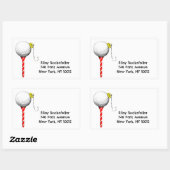 Golf Noël Étiquettes de adresse de vacances (Feuille)