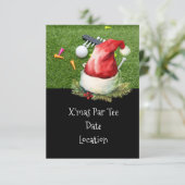 Golf Noël Invitation avec Santa Hat (Debout devant)