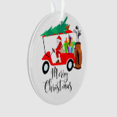 Golf noël Santa Claus équitation voiturette golf (devant)