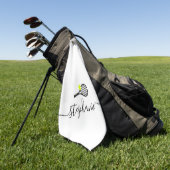 Golf Nom de script personnalisé Tennis Serviette main (Vert)