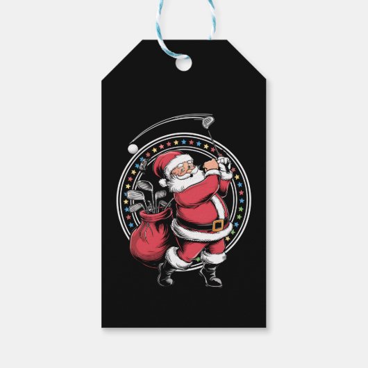 Golf Oh Kerstman Sinterklaas  Golfer Golfi Cadeaulabel (Achterkant)