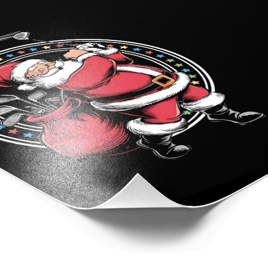 Golf Oh Kerstman Sinterklaas Golfer Golfi Foto Afdruk (Hoek)