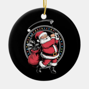 Golf Oh Kerstman Sinterklaas  Golfer Golfi Keramisch Ornament