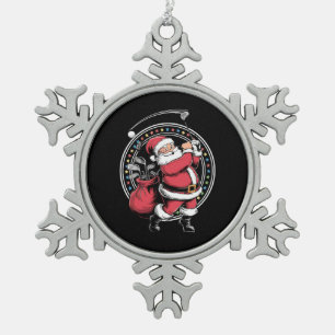 Golf Oh Kerstman Sinterklaas Golfer Golfi Tin Sneeuwvlok Ornament