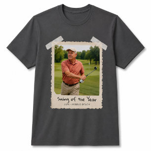 Golf op maat gemaakte fotoshirt, retro fotogolfer t-shirt