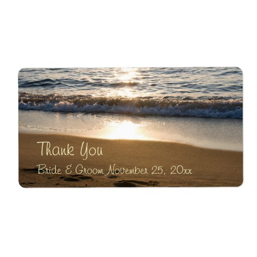 Golf op Sunset Wedding Labels (Voorkant)